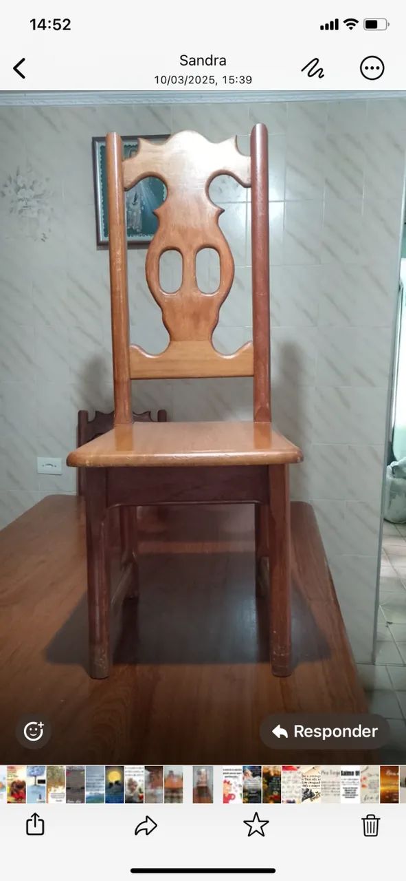 Mesa de madeira com 6 cadeiras  - Foto 2