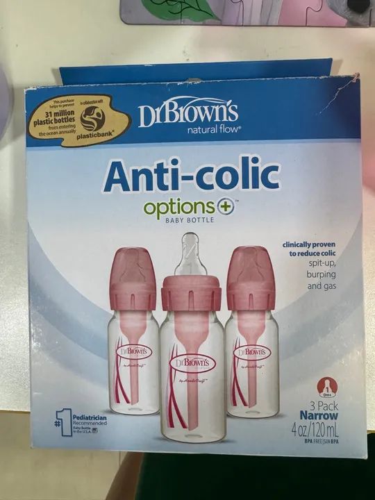 Kit 3 Mamadeiras Anti-Cólica Brown's 120ml - Foto 3