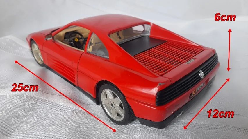 miniatura da Ferrari 348 tb 1989 1:18, maisto  Burago vermelha 3039 importada. Feita na It - Foto 2