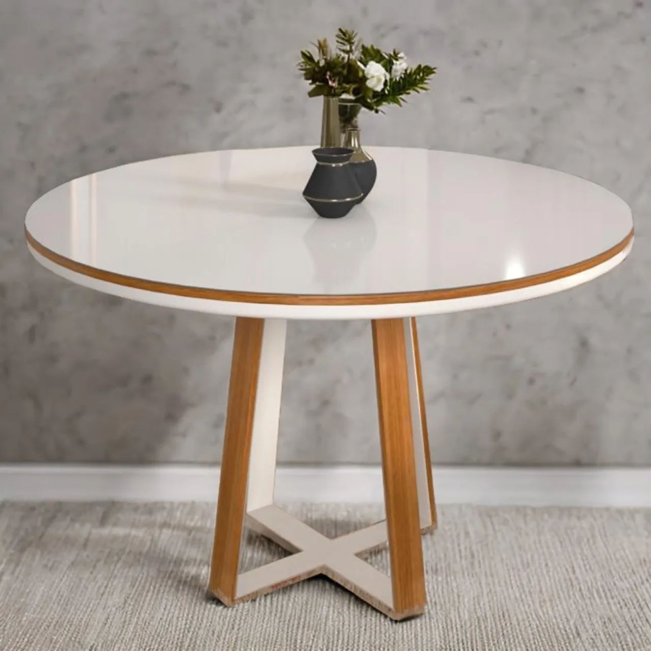 Mesa de Jantar Redonda 1,20m Design Moderno tt76