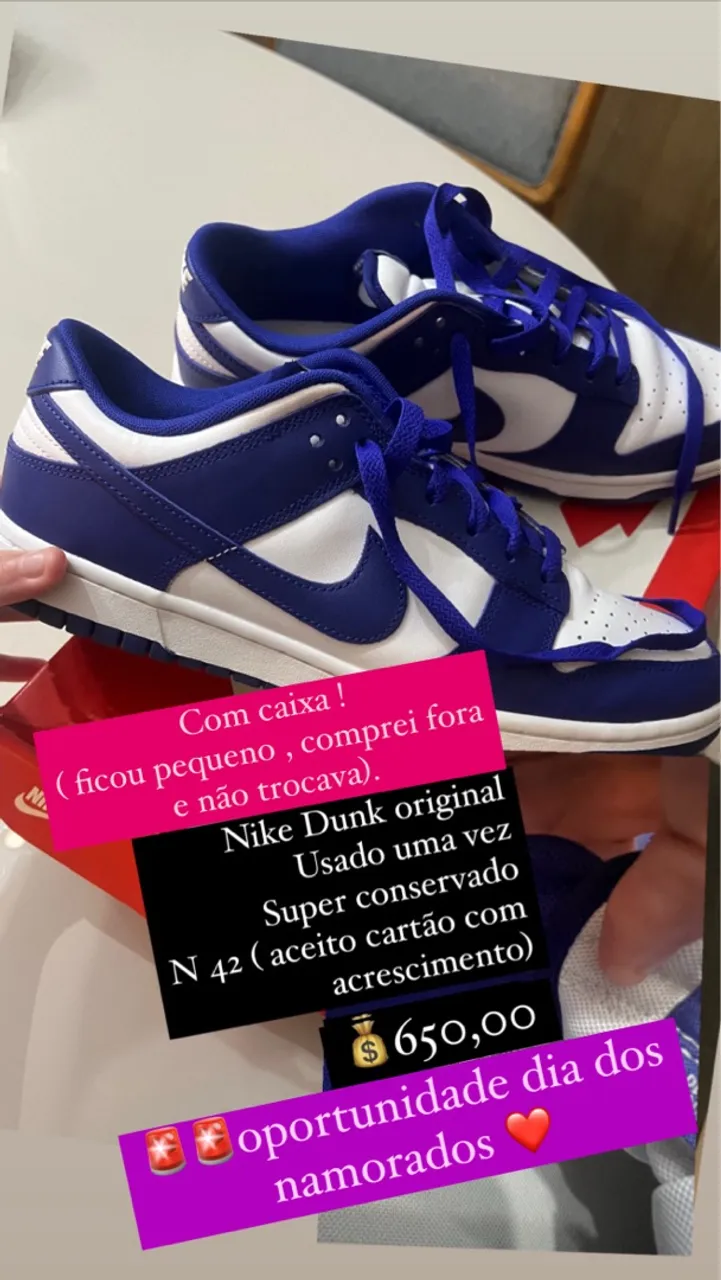 Nike Dunk original - Azul e Branco - N 42