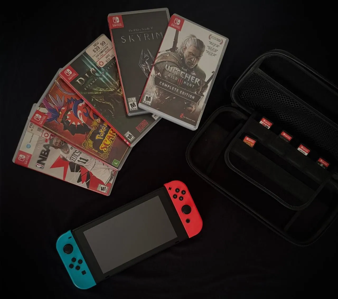 Nintendo Switch com Jogos - Skyrim, Witcher e mais!