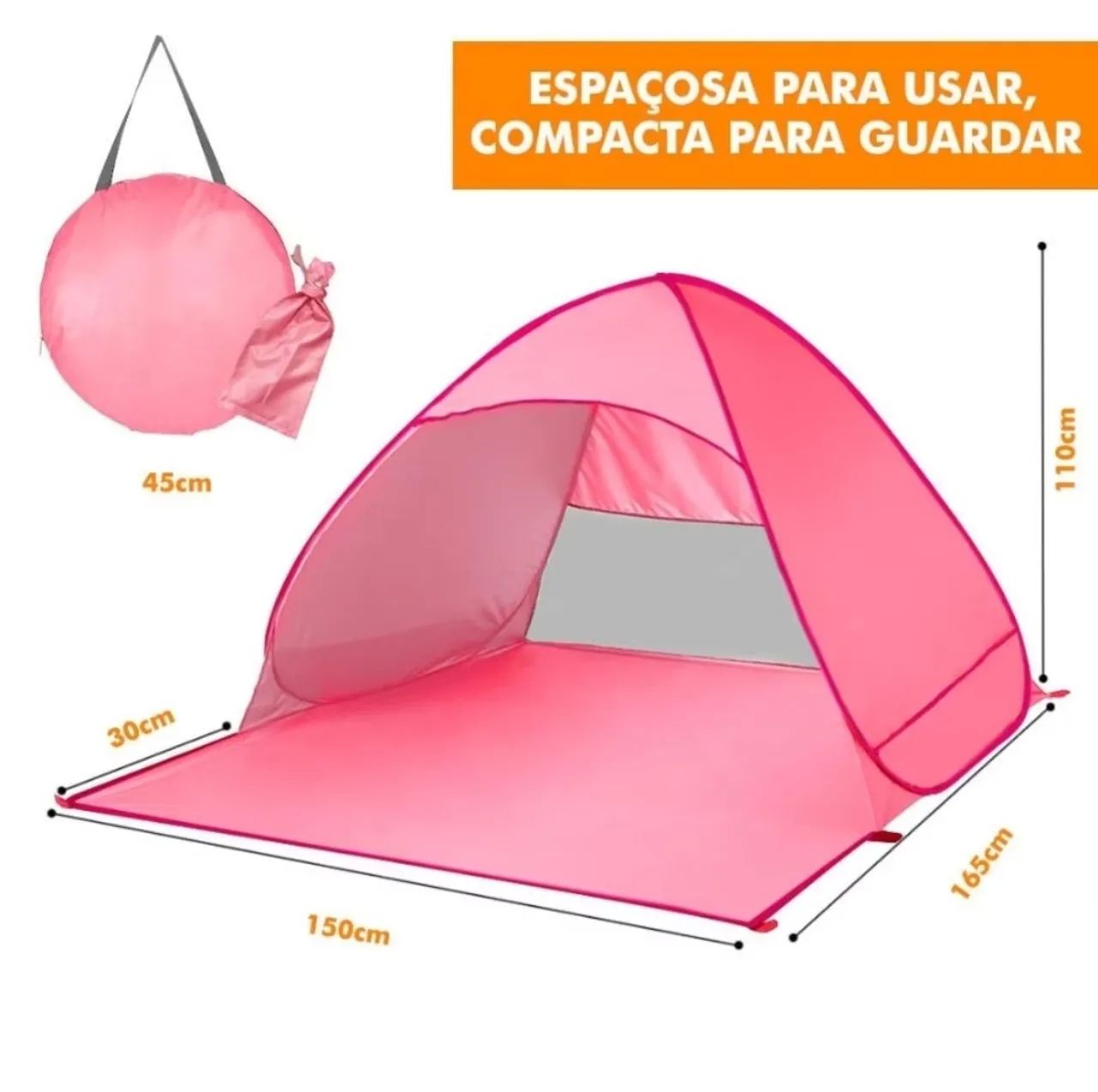 Barraca de praia pop_up(abre instantânea) com proteção solar fator 50.Novas. Promocional - Foto 5