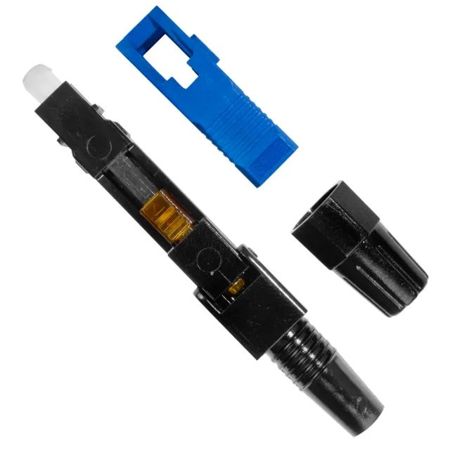 5 Conector Óptico de Rosca Preto Fast Connector SC UPC rede fibra cftv Internet drop - Foto 2