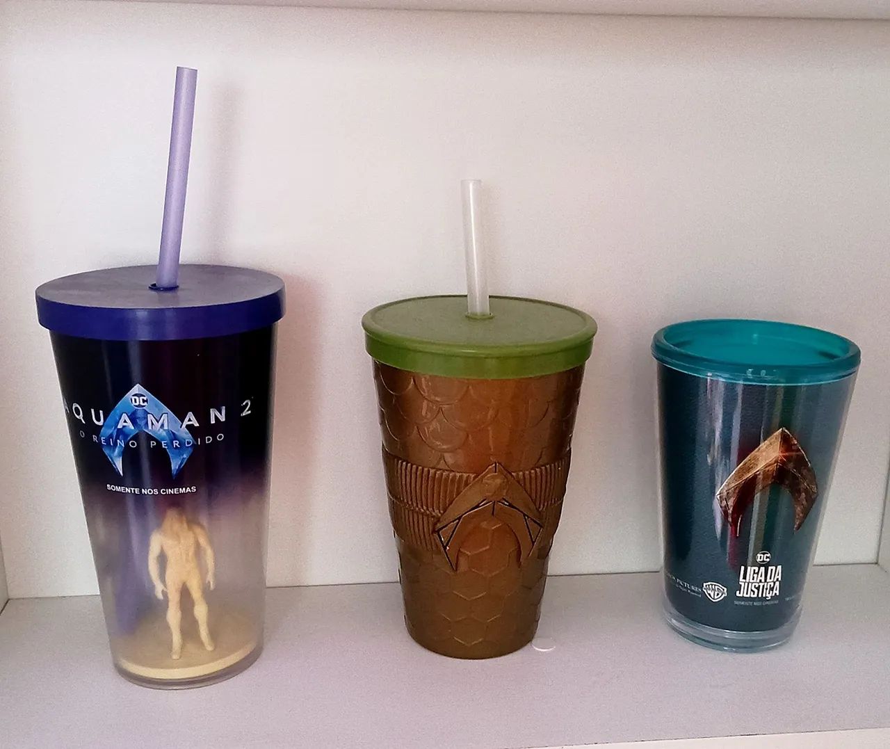 kit trio copos aquaman filme dc comics cinemark liga da justiça atlântida nerd geek - Foto 3