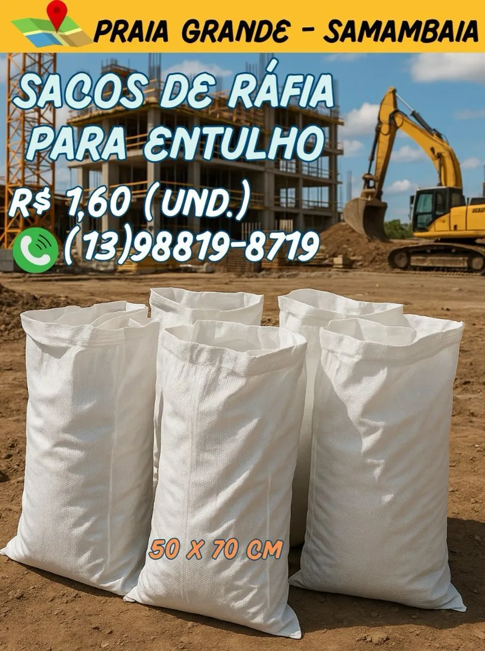 Vende-se sacos de rafia novos e usados para entulho.