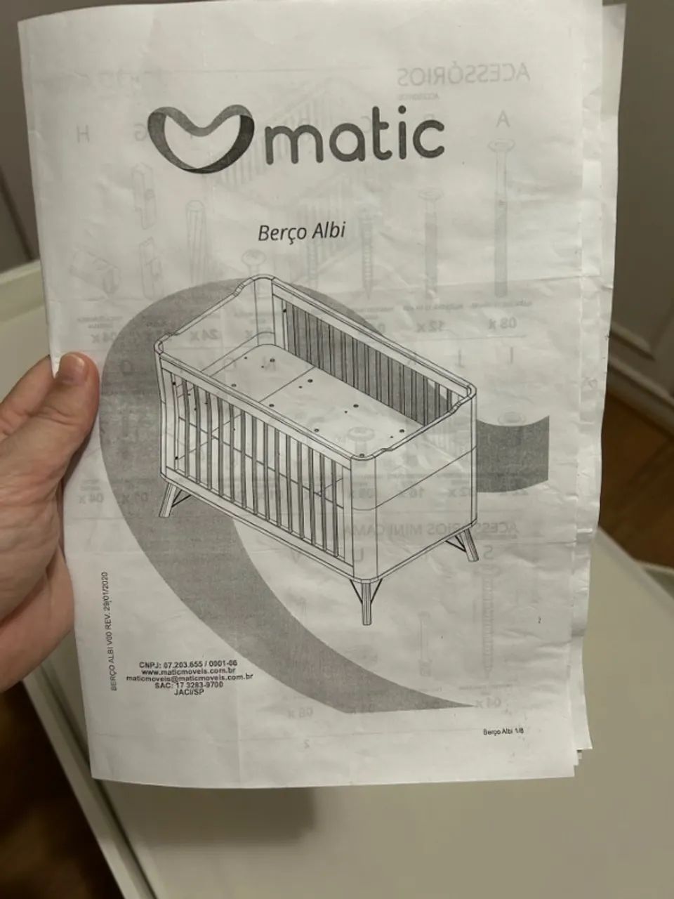 Berço 3 em 1 Matic Albi branco - com colchões e manual - Foto 6