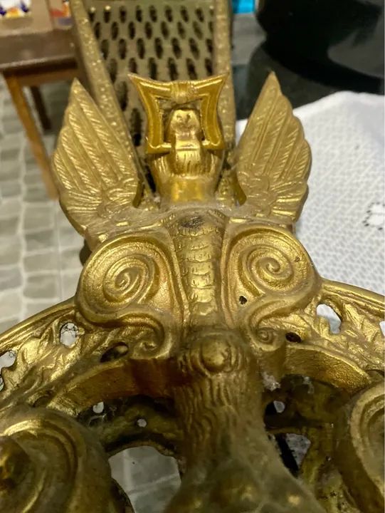 Antigo protetor de lareira em bronze - Foto 2