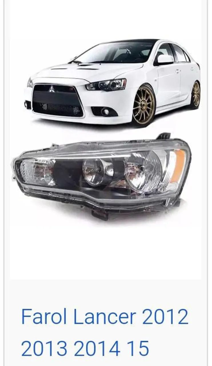 Lancer ano 2012 farol dianteiro esquerdo