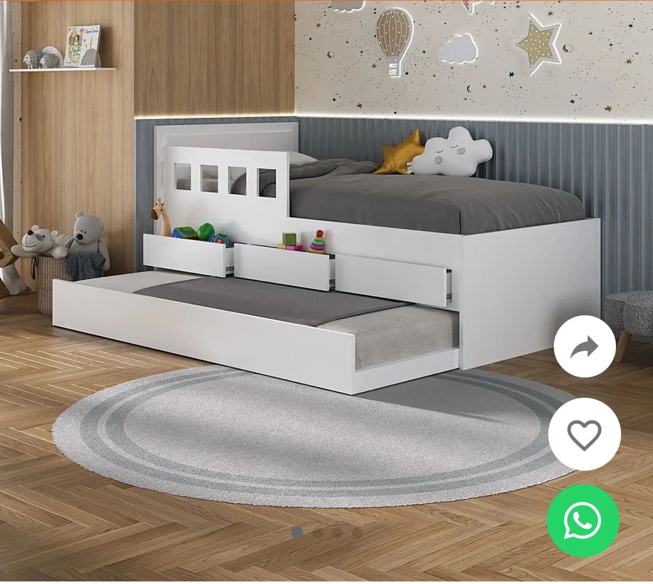 Bicama com 3 gavetas nova!