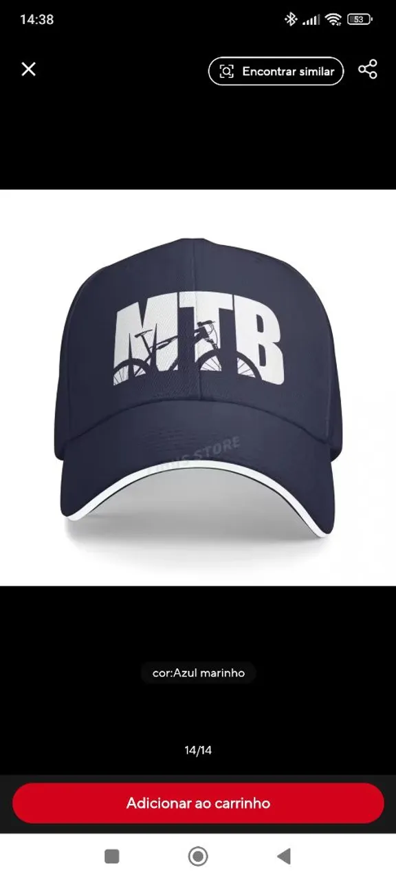 Boné MTB Azul Marinho top zero na embalagem