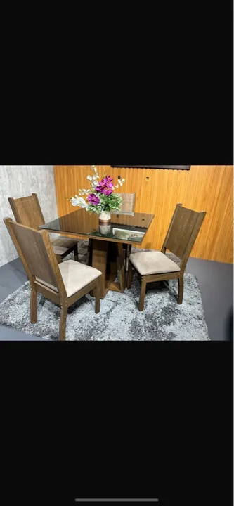 Conjunto de mesa e cadeiras AT98 LG90 mdp