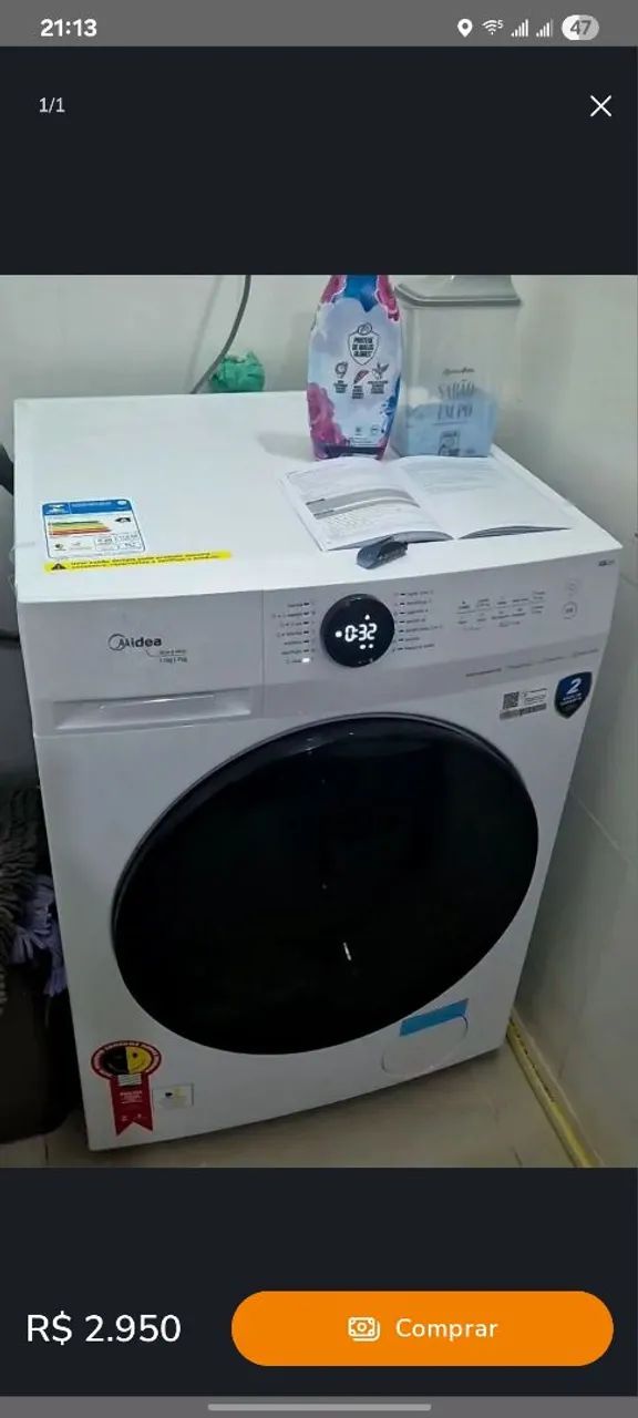 Lava e Seca Midea 11Kg Painel Digital MF200