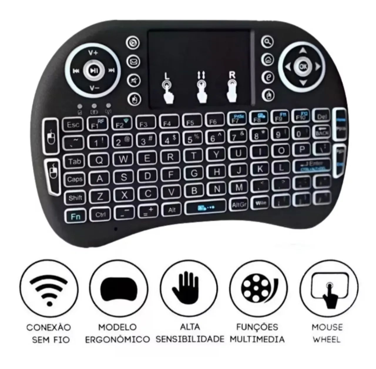 Teclado Sem Fio com Touchpad KA-1118 - Foto 6