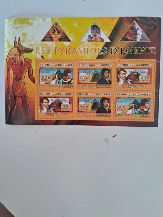 Série e blocos de selos das Pirâmides do Egito - Foto 2