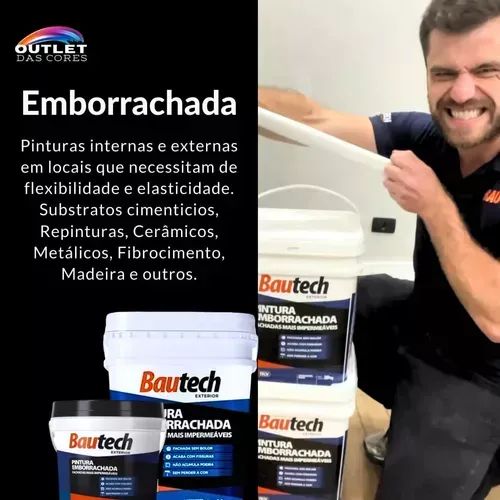 Mega Pintura Emborrachada Bautech 4kg Cores (borracha) - Foto 3