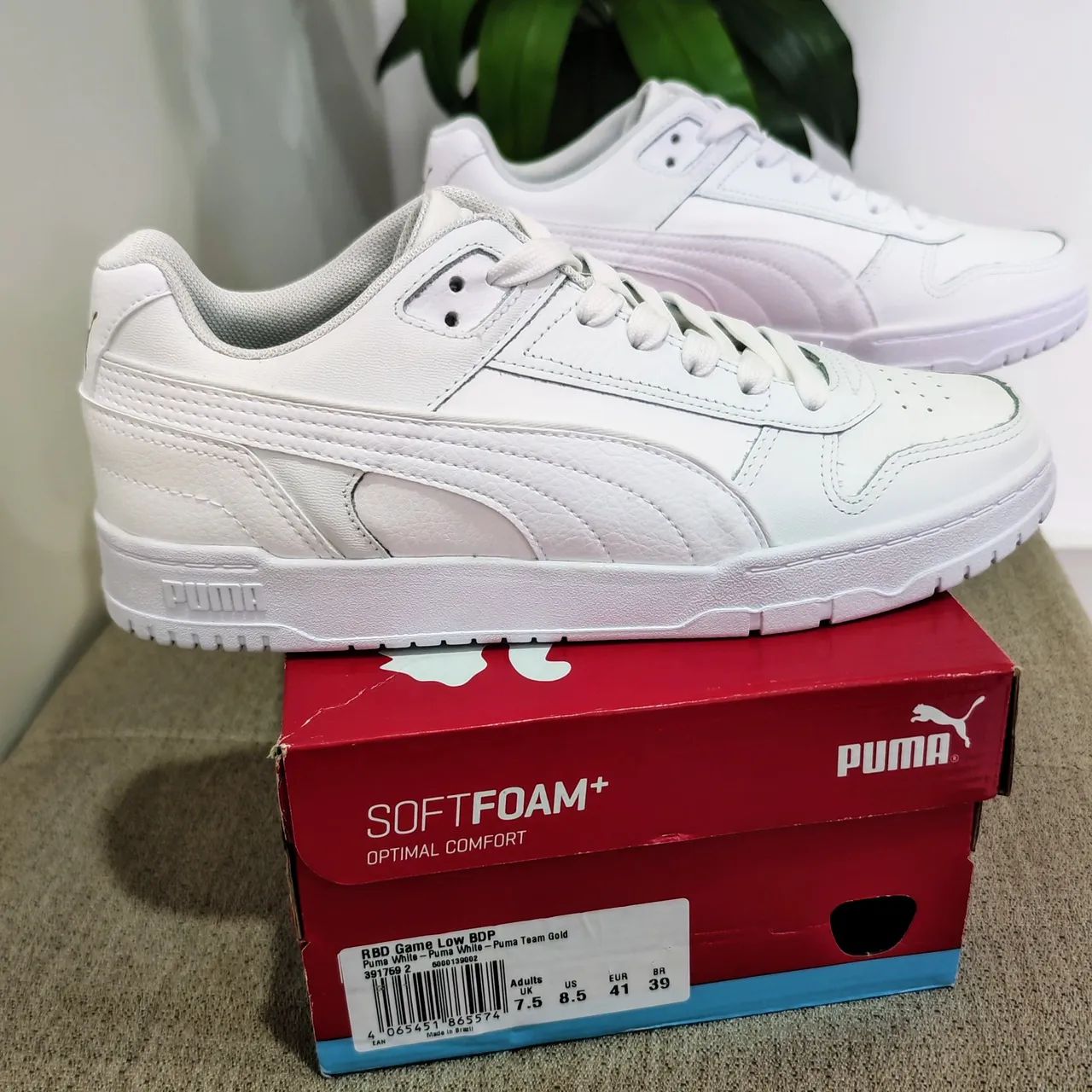Tênis Puma 39 Game Low Novo Branco Couro Casual Sneaker Tipo Nike