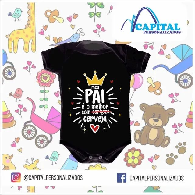 body infantil preto personalizado - Foto 2