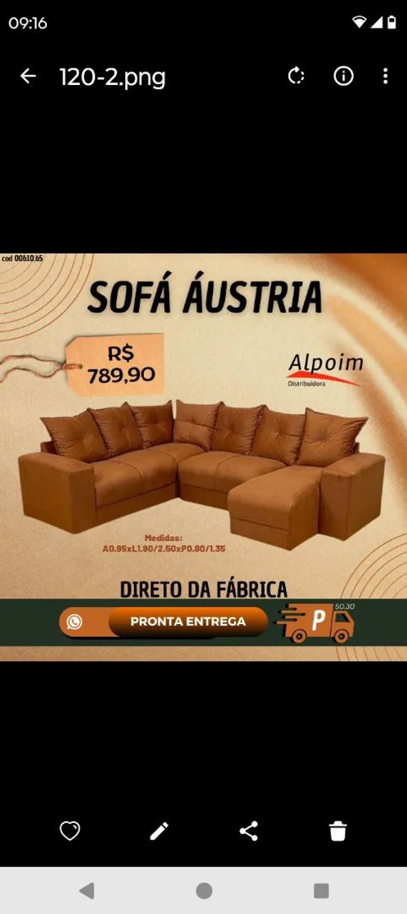 Sofá de Canto em Suede Marrom - Conforto e Estilo - Foto 6