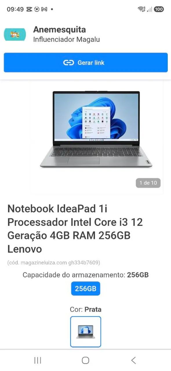 Notebook Lenovo Core i3 + 256GB SSD - Rápido, Perfeito p/ Estudo e Trabalho