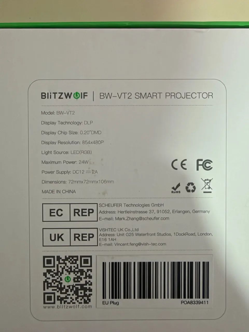 Projetor Portátil BlitzWolf BW-VT2 - DLP, Android, Wi-Fi e Bluetooth - Foto 3
