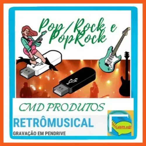 Pen drive 8gb com Músicas = Rock, Pop e PopRock (Nac. e Intern.) - Anos 70's á 2000's (mp3