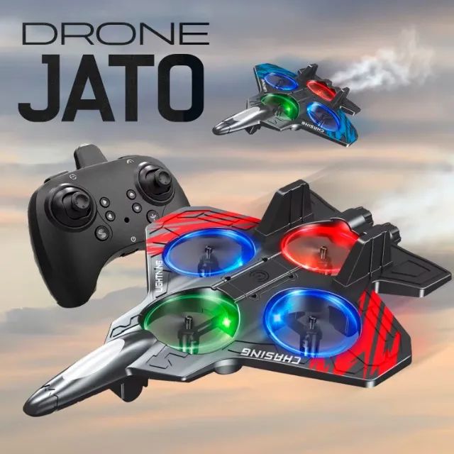 Drone Jato ABS Max Controle Remoto Avião a Jato Isopor Super Estável Residencial