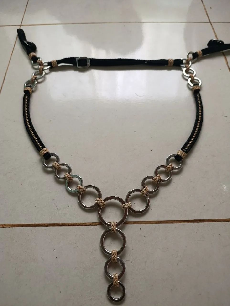 Cabeçada + Freio + Rédea + Peiteira com argolas  - Foto 3