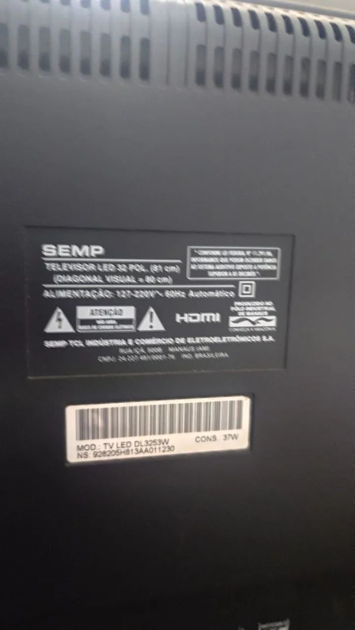 Tv  SEMP 32 em ótimo estado de conservação funciona perfeitamente (sem com) não é Smart  - Foto 3