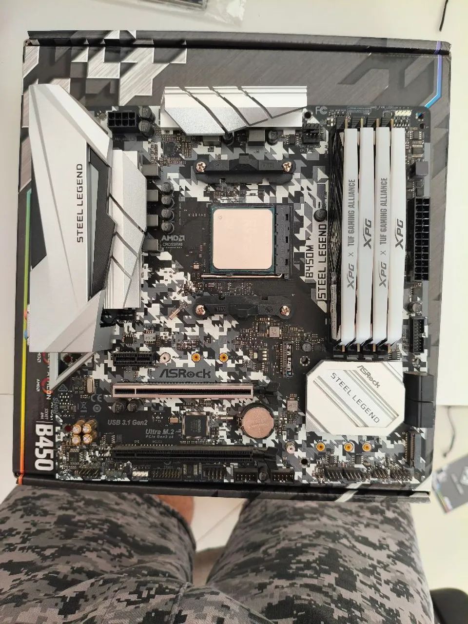Placa mãe b450m steel legend 