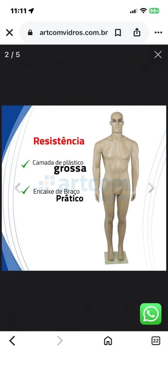 Manequim masculino completo 