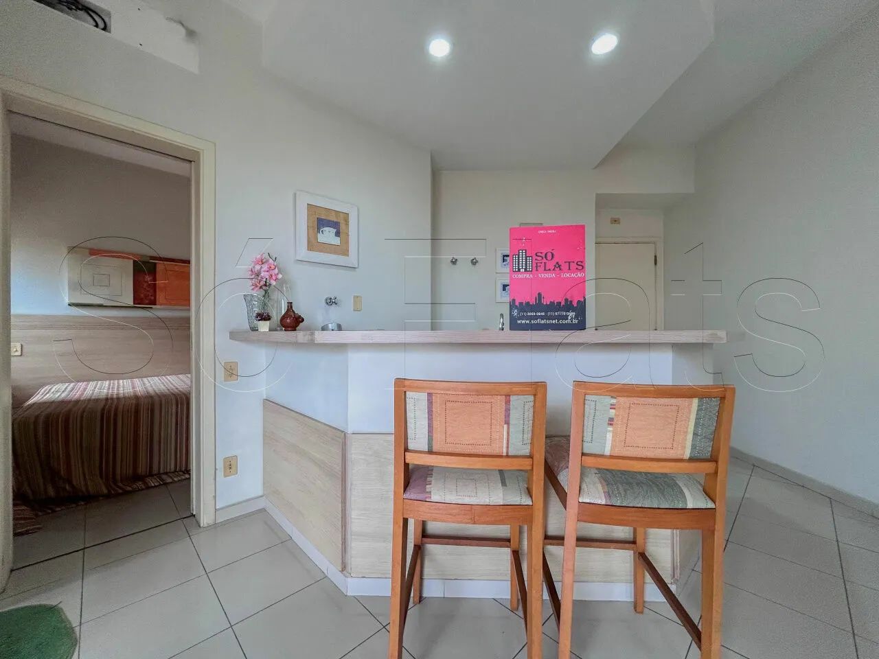 Flat Montecattini disponível para venda, mobiliado com 40m², 01 dormitório e 01 vaga - Foto 5