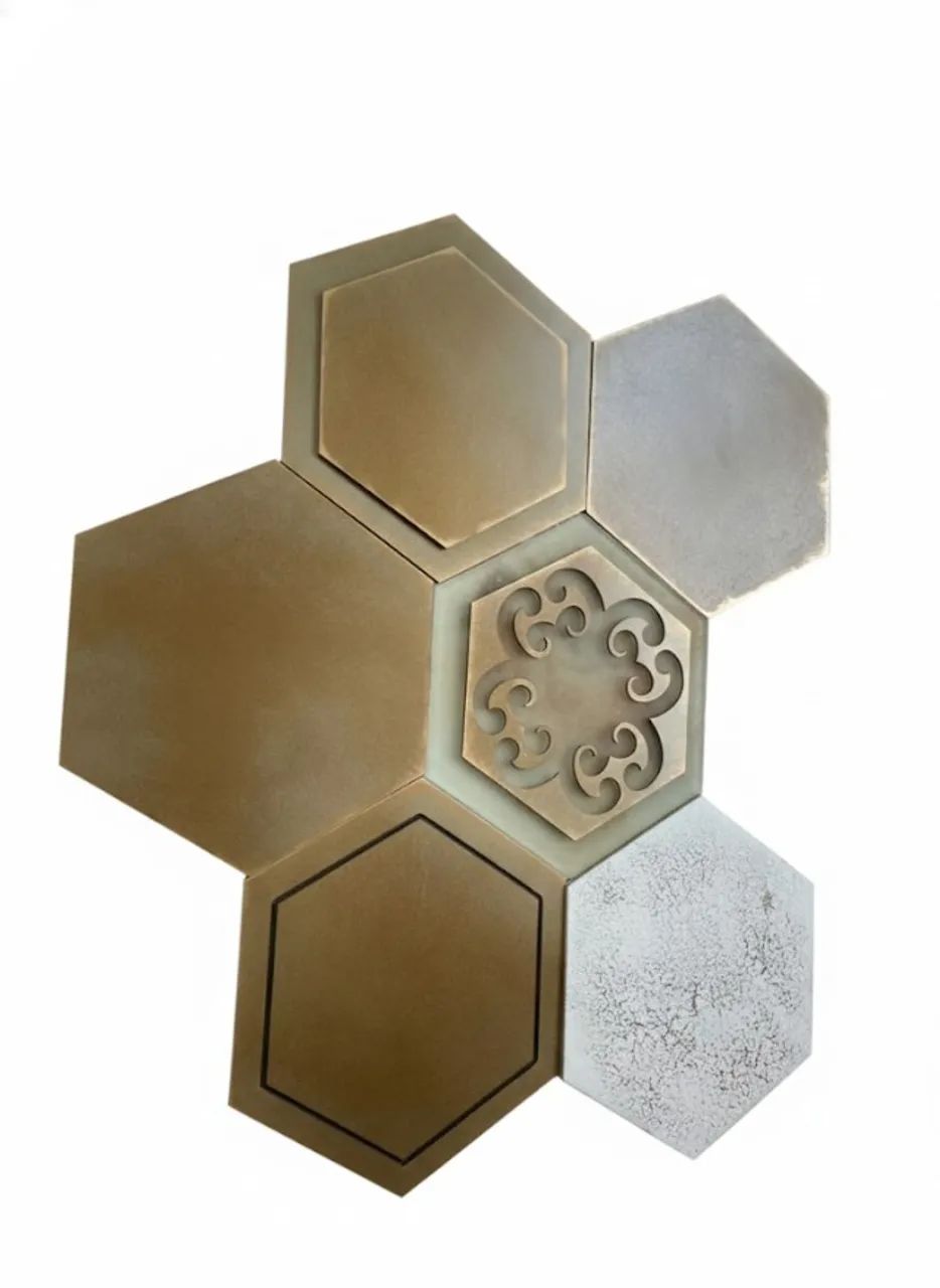 PEÇAS HEXAGONAIS GLACIER GOLD KIT COM 5 PEÇAS ÚNICAS - ESTOQUE LIMITADO! - Foto 4