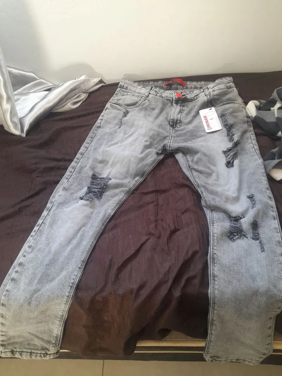 Calça jeans skinny cinza qualidade Premium - Foto 2