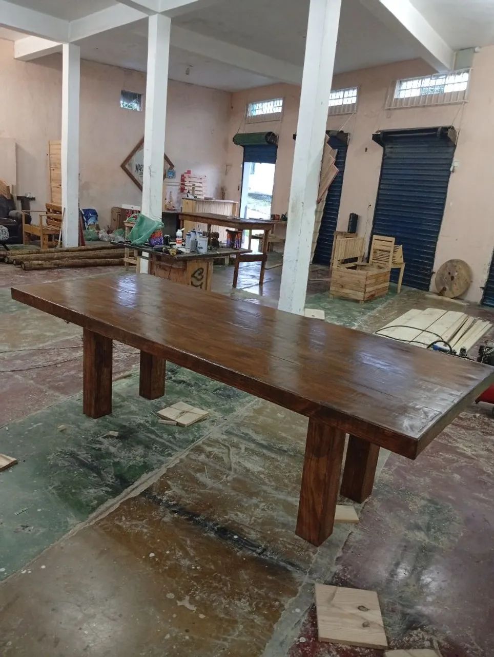 Mesa de madeira maciça 3 metros