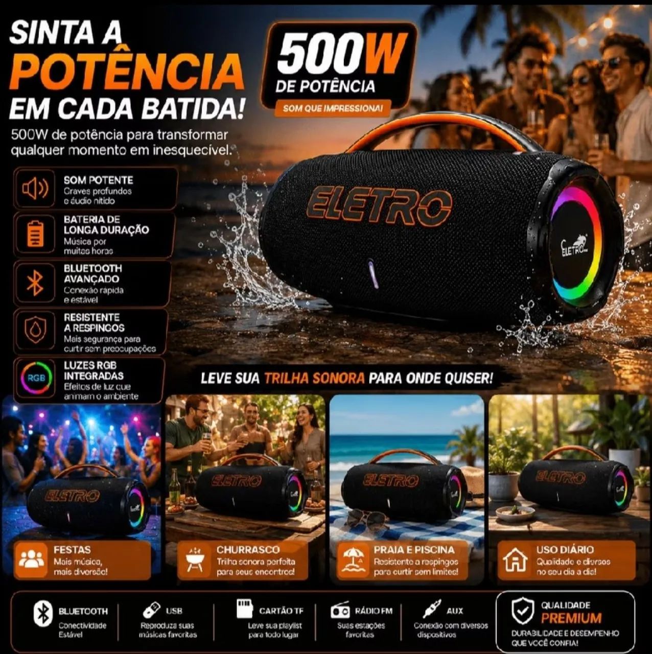 Versão original Eletro 500w grave Potente  - Foto 3