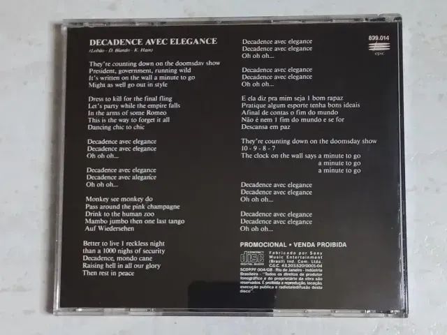 CD Single Deborah Blando Decadence Avec Elegance 1992 Raro - Foto 3