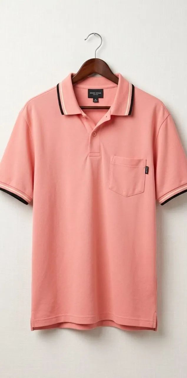 Camisa polo masculino rosa