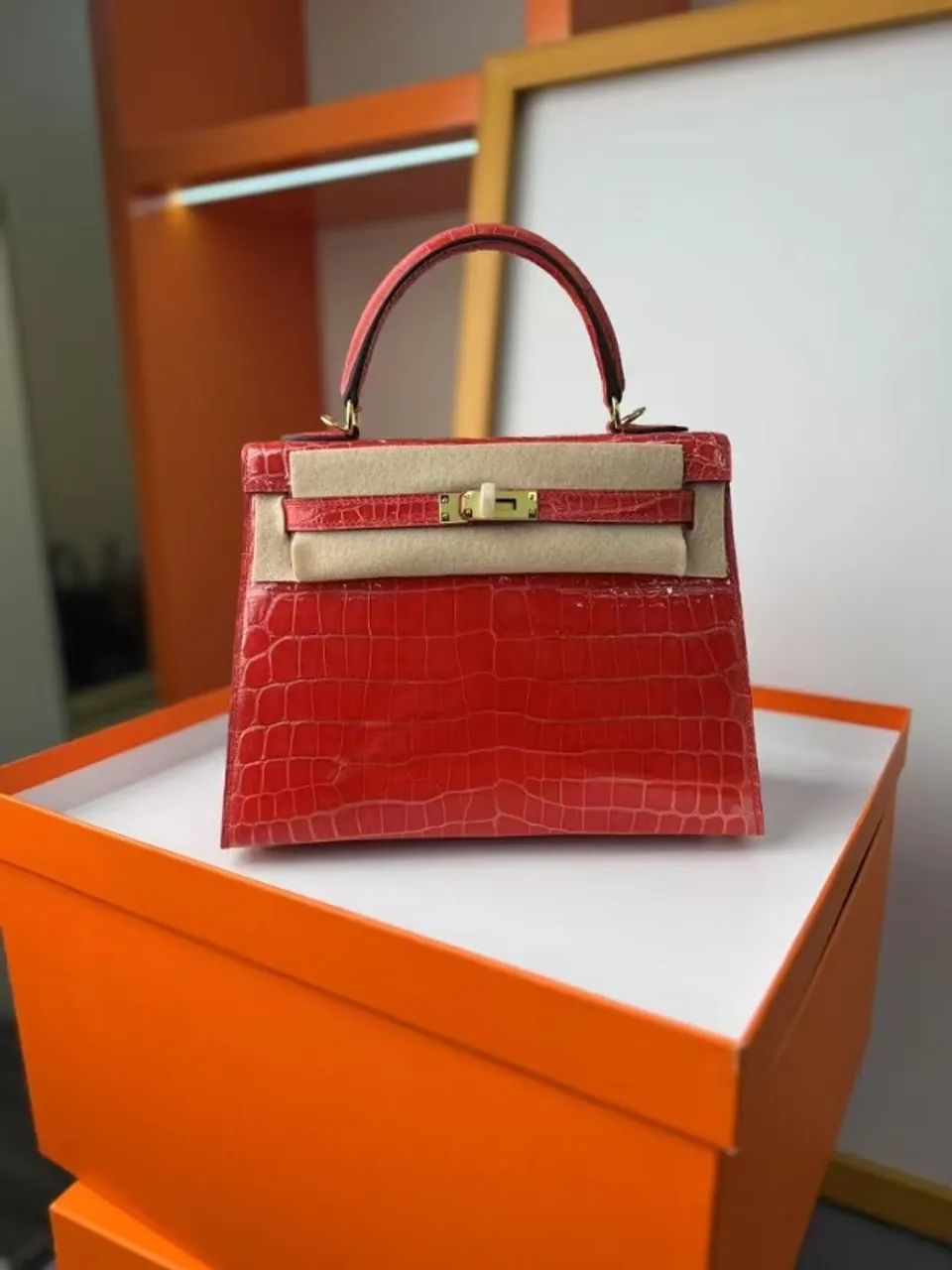 BOLSA MINI KELLY CROCODILO HAND MADE 