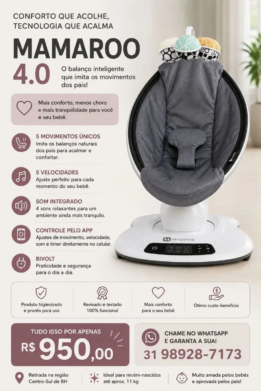Mamaroo - cadeira de balanço para bebês