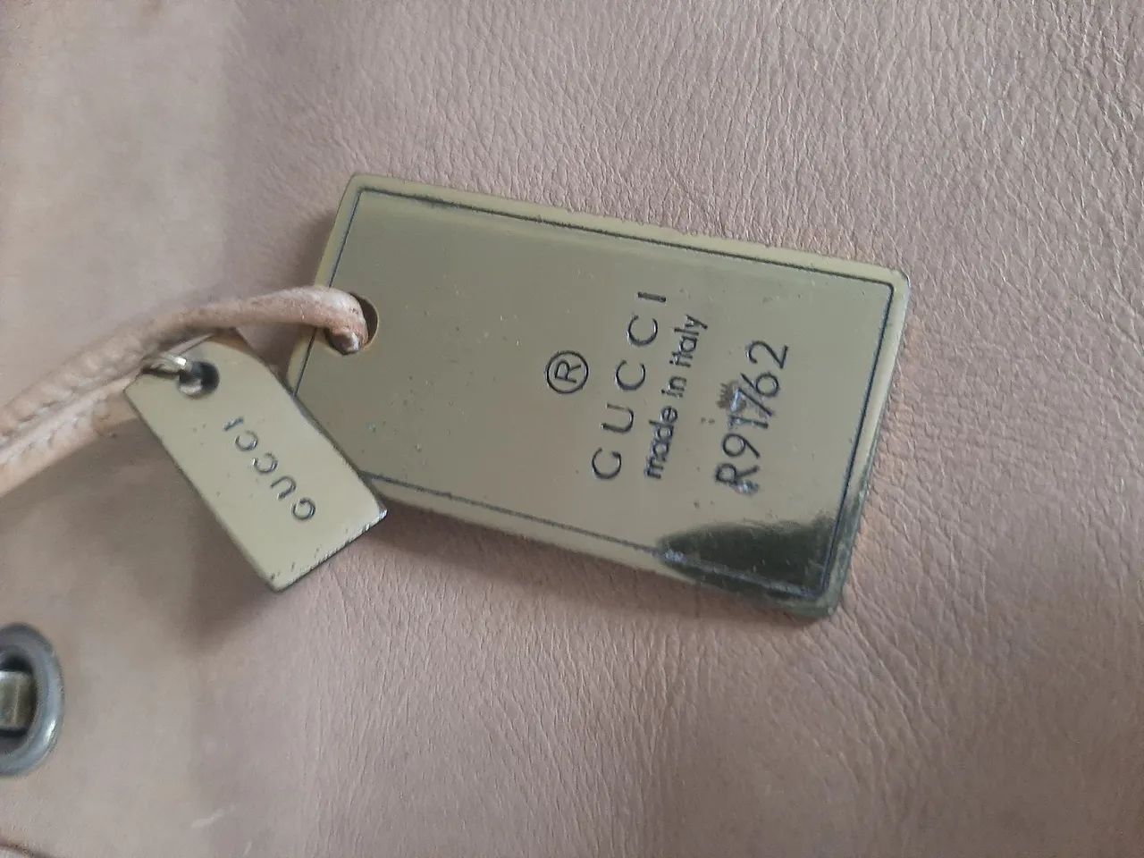 Gucci bolsa original couro bege 
