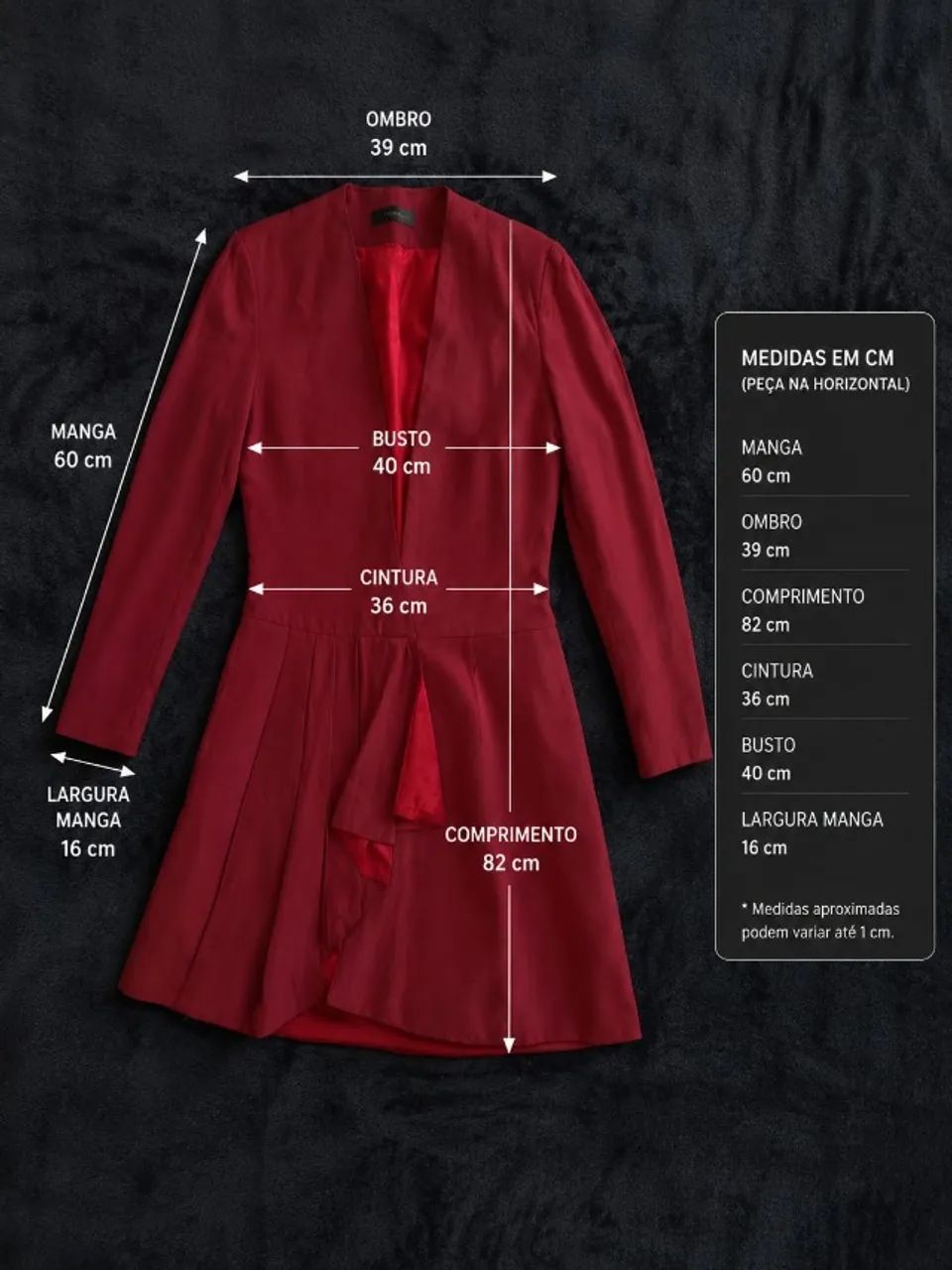 Vestido Animale Vermelho Cereja Acetinado - Tam P  - Foto 5