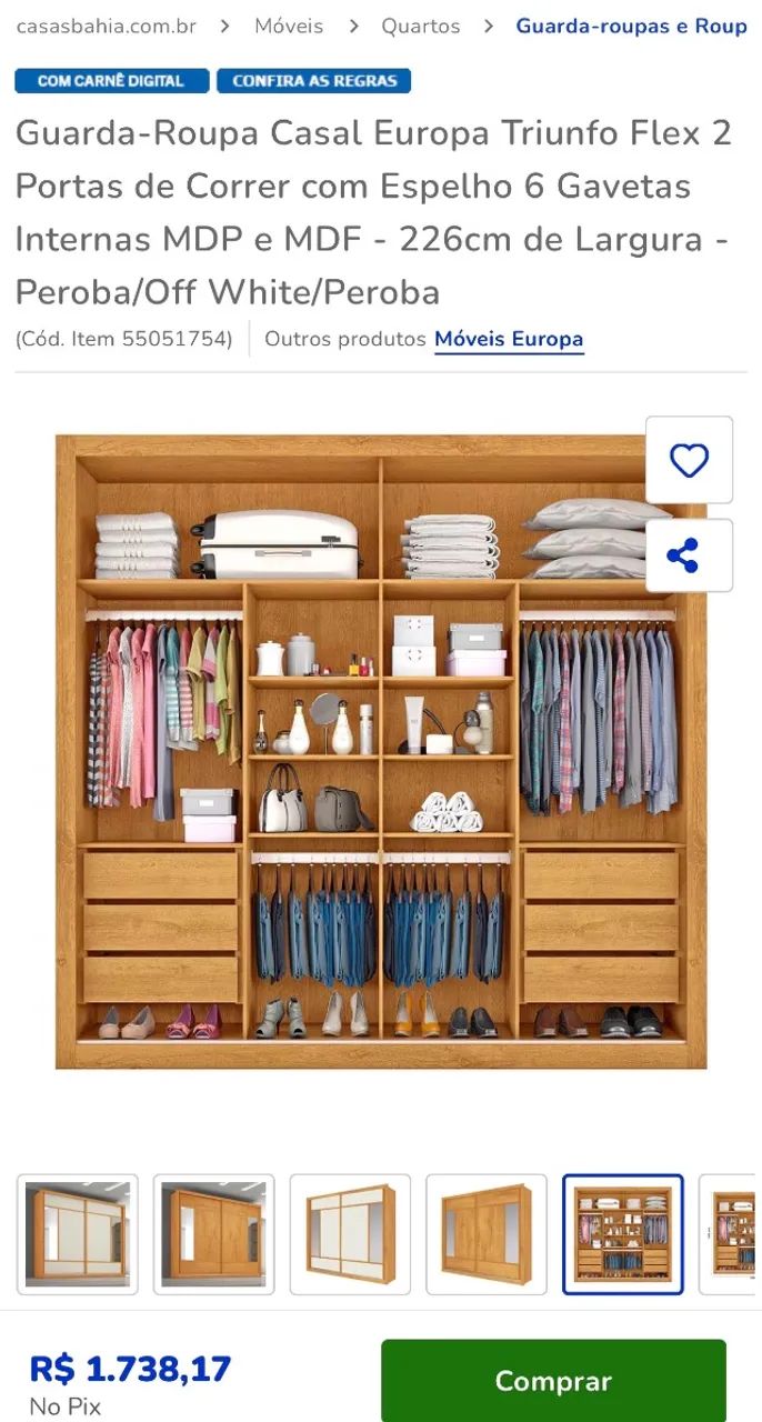 Guarda roupa 6 gavetas - Foto 4