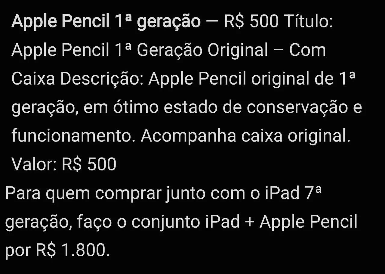 Apple Pencil 1ª Geração Original  - Foto 2