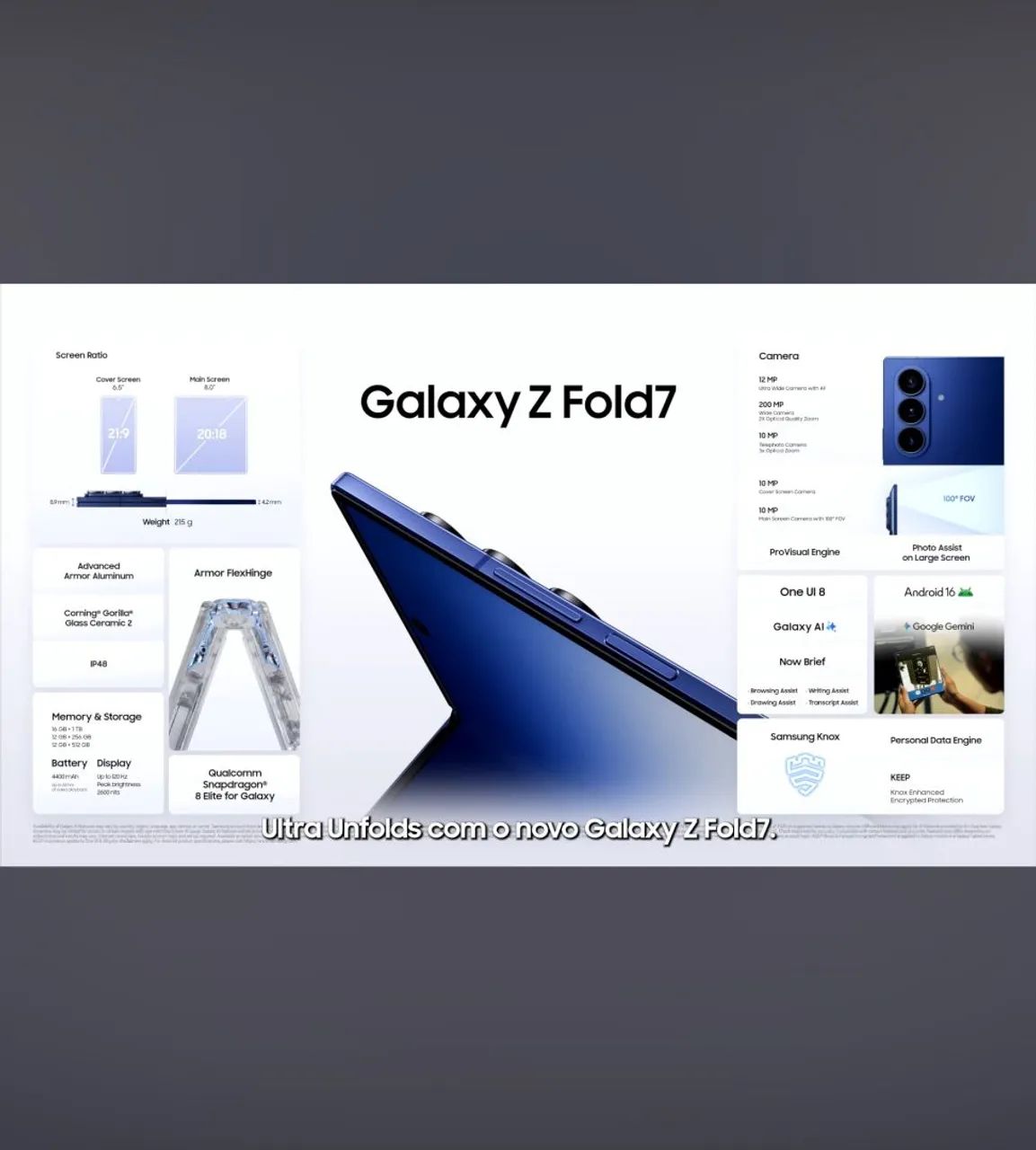 Galaxy Z Fold 7 512Gb Azul - Foto 5