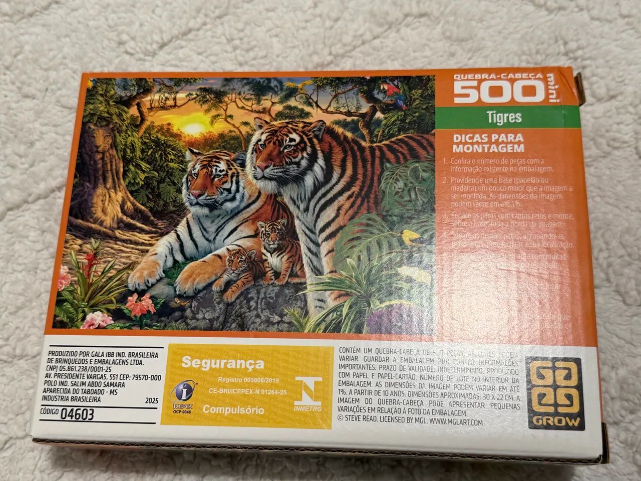 Quebra cabeça 500 peças Mini Grow Tigres