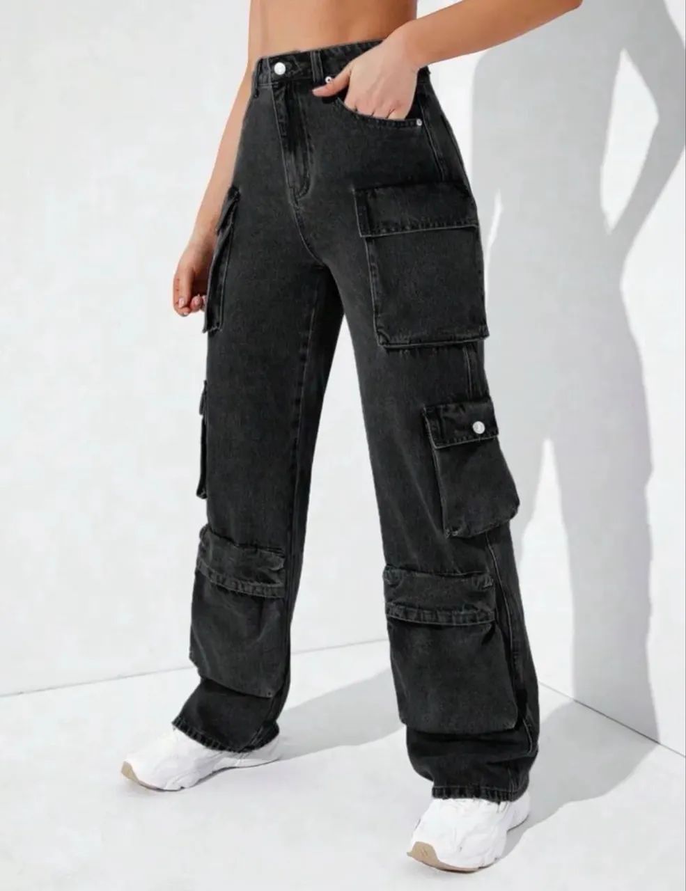 Calça jeans preta  - Foto 3