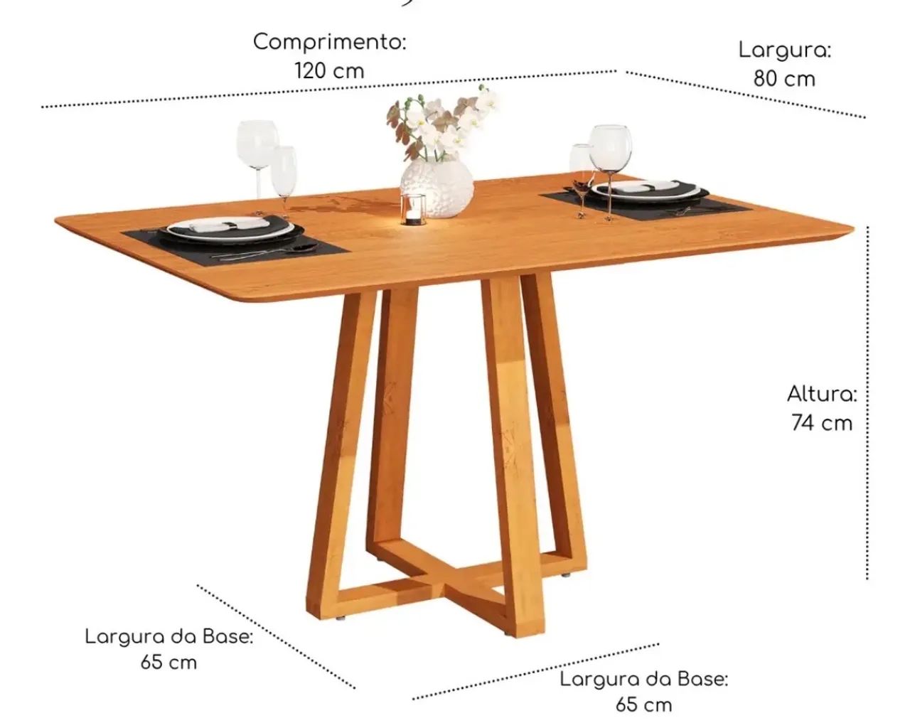 Mesa de jantar NOVA pés de madeira  - Foto 4