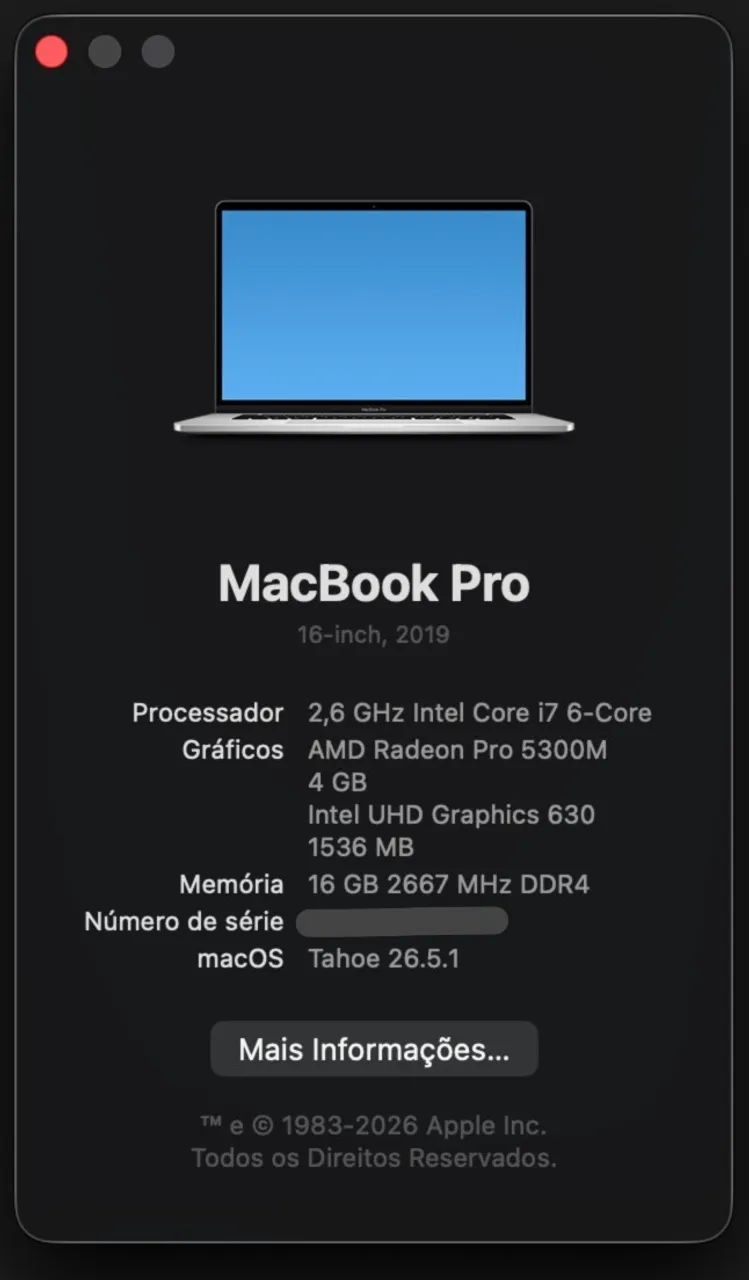 MacBook Pro 16" (2019) | i7 | 16GB RAM | SSD 512GB | Perfeito Estado - Foto 5
