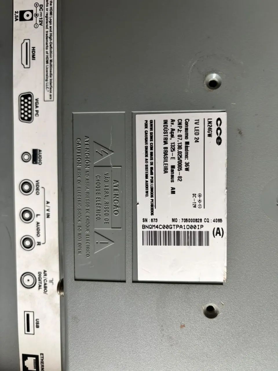 Monitor TV CCE LN24GW - defeito - Foto 5
